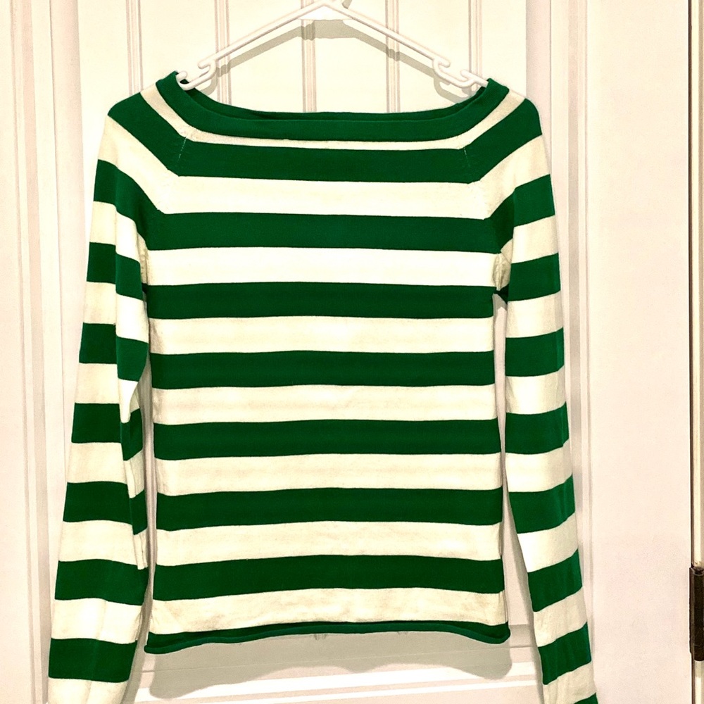 Green/White Stripped Long Sleeve Shirt